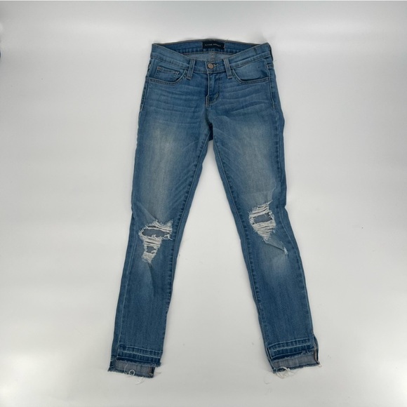 Flying Monkey Skinny Distressed Release Hem Jeans Size 24 Women’s - Picture 1 of 6